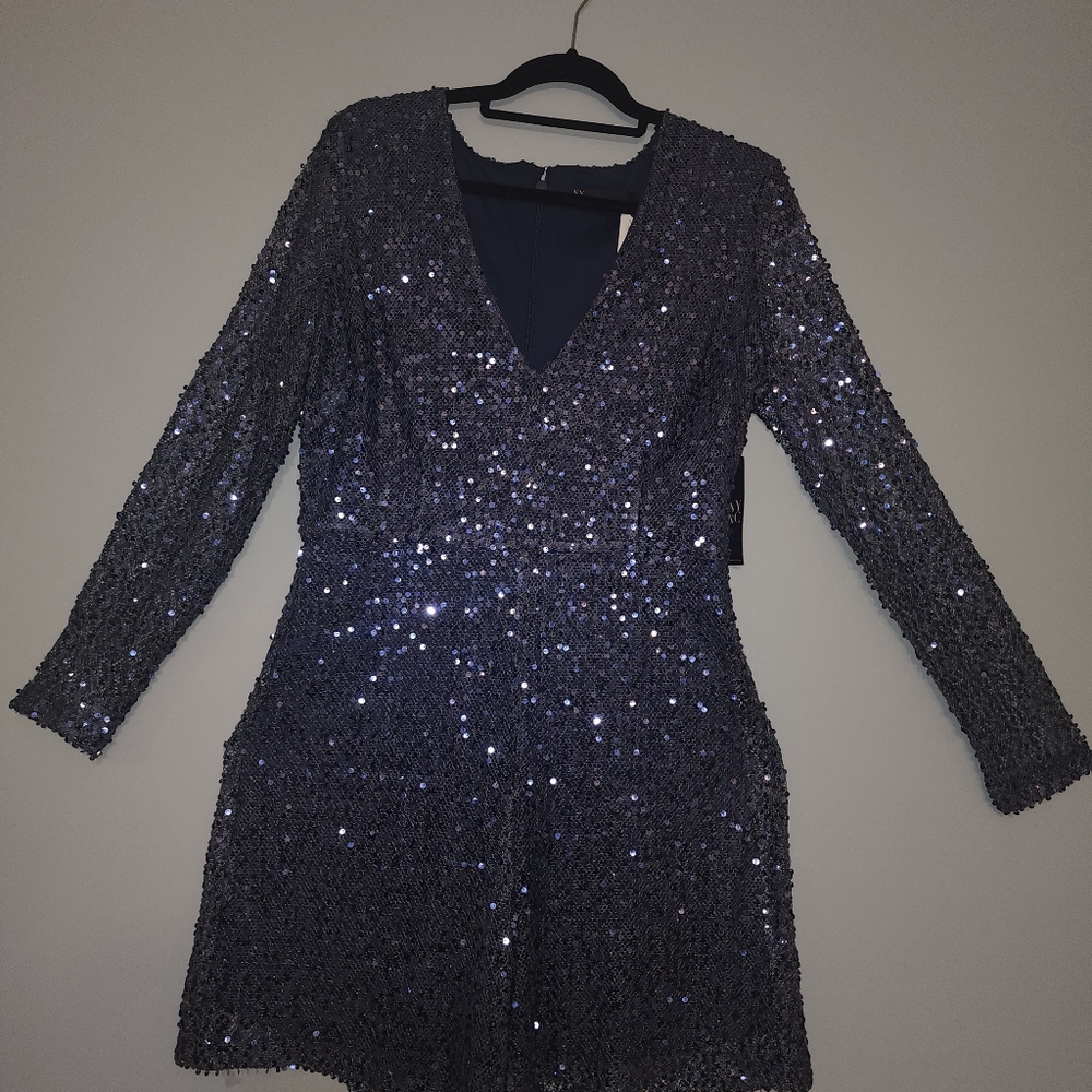 NY & C BLUE SEQUIN ROMPER